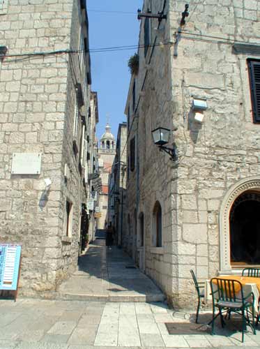 Approach to Korcula Old Town's main square